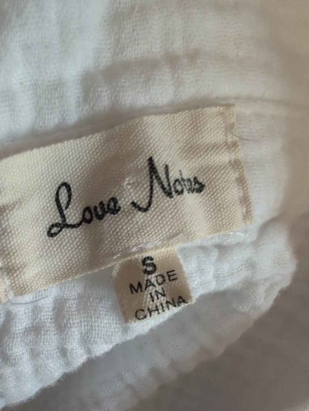 Love Notes White Cotton Gauze Cropped Button-Down Shirt S    838A - Picture 4 of 5